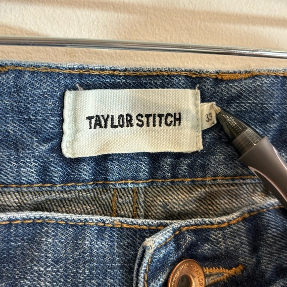 TAYLOR STITCH Sz 33 Slim Button Fly Mid-Wash 100% Organic Cotton Jeans - Picture 4 of 15